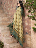 Sangria Ethnic Motifs Printed Pure Cotton Kurta with Trousers & Dupatta | Grocsy