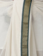 Indian Clothing Ramraj Cotton Mens Pure Cotton 5 Khan Jari 9 + 5 Kora Panchakacham Dhoti With Angavastram Set | Grocsy