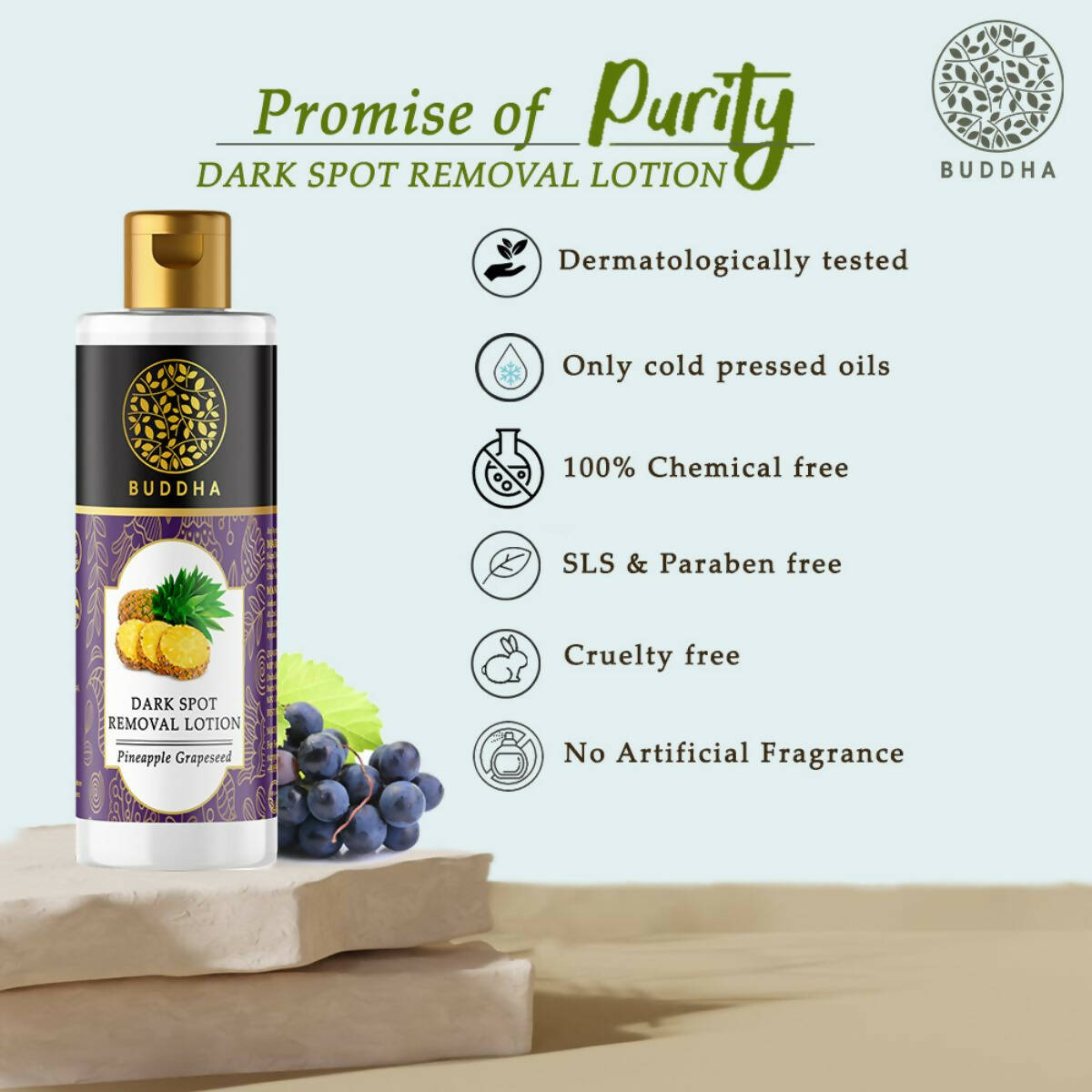 Buddha Natural Dark Spot Removal Body Lotion - Helps With Brighten & Even skin Tone | Grocsy