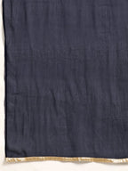 All About You Women Navy Blue Ethnic Motifs Printed Kurta with Trousers & With Dupatta | Grocsy