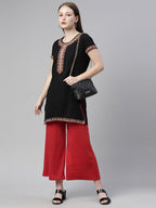 Souchii Women Red Knitted Palazzos | Grocsy