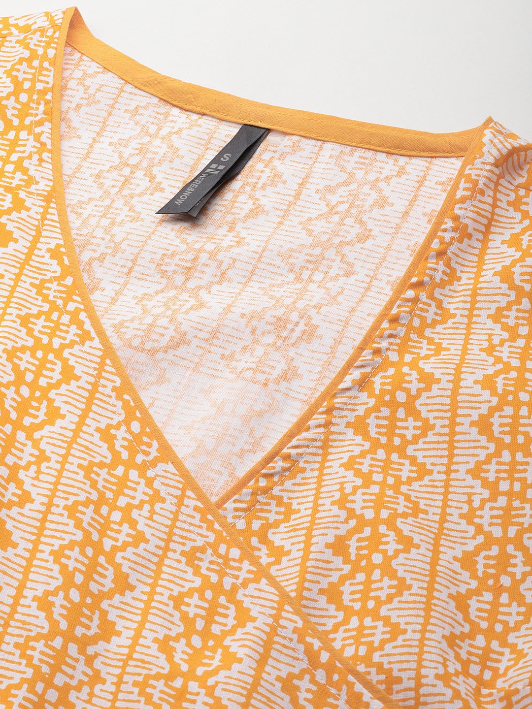 HERE&NOW Ethnic Motifs Printed Straight Angrakha Kurta | Grocsy
