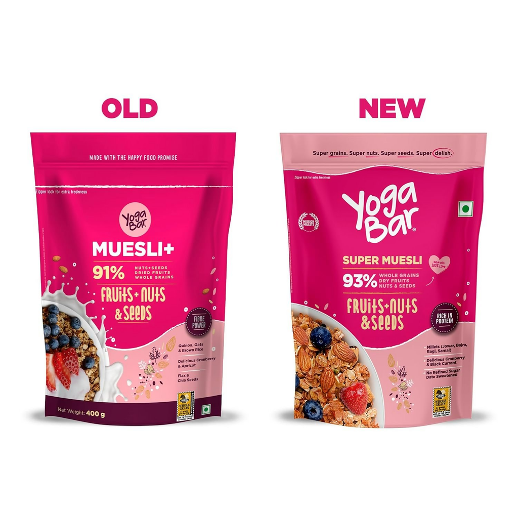 Yoga Bar Wholegrain Breakfast Muesli - Fruits, Nuts + Seeds + Dark Chocolate | Grocsy