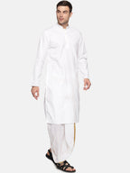 Sethukrishna Men White Pure Cotton Kurta with Pyjamas | Grocsy