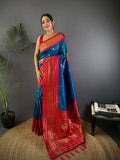 Joban Fashion Banarasi Royal Blue Woven Soft Silk Saree | Grocsy