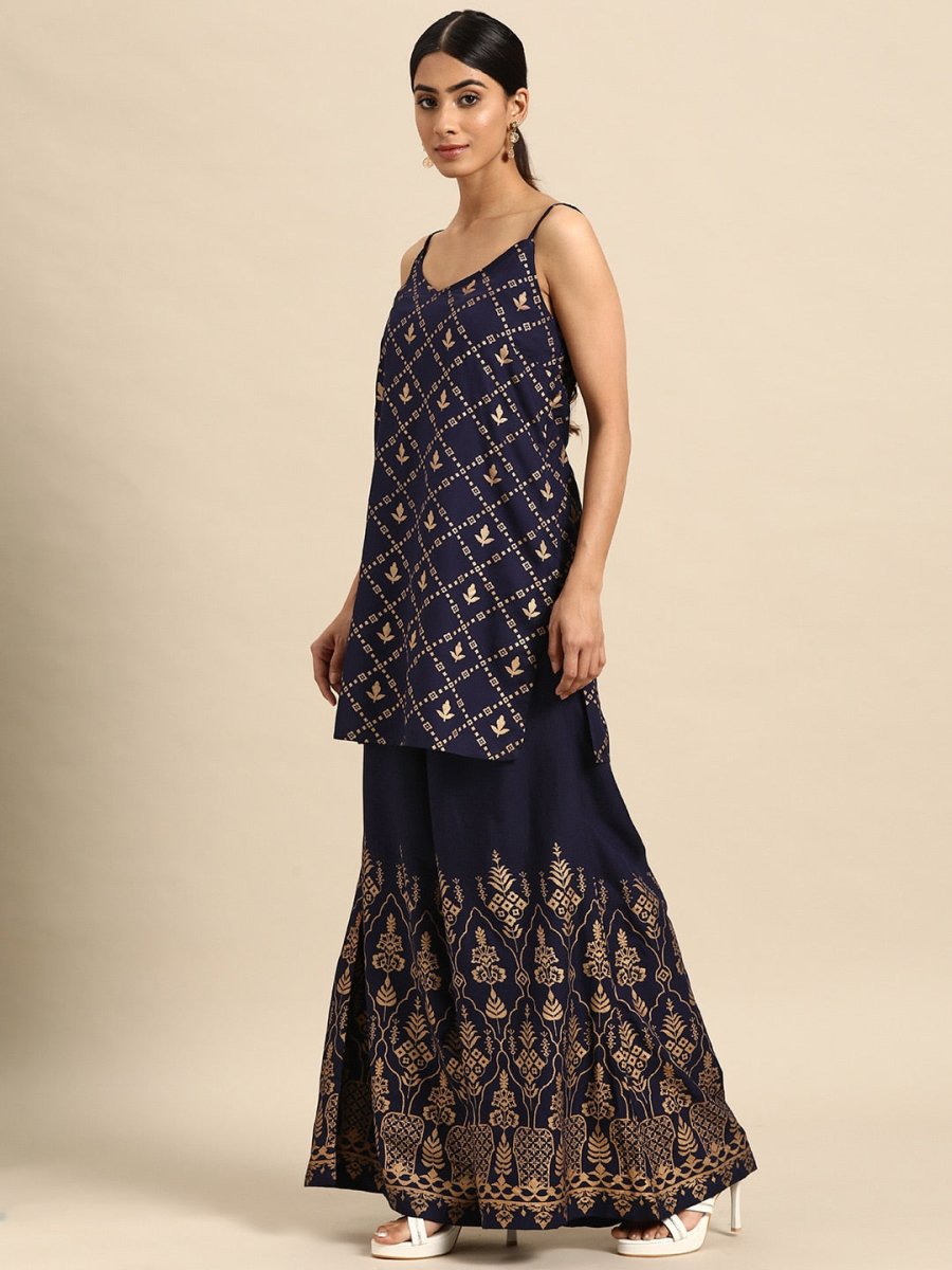 All About You Foil Printed Regular Kurta with Palazzos | Grocsy