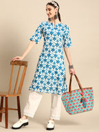 Sangria Women Pure Cotton Floral Printed Kurta | Grocsy