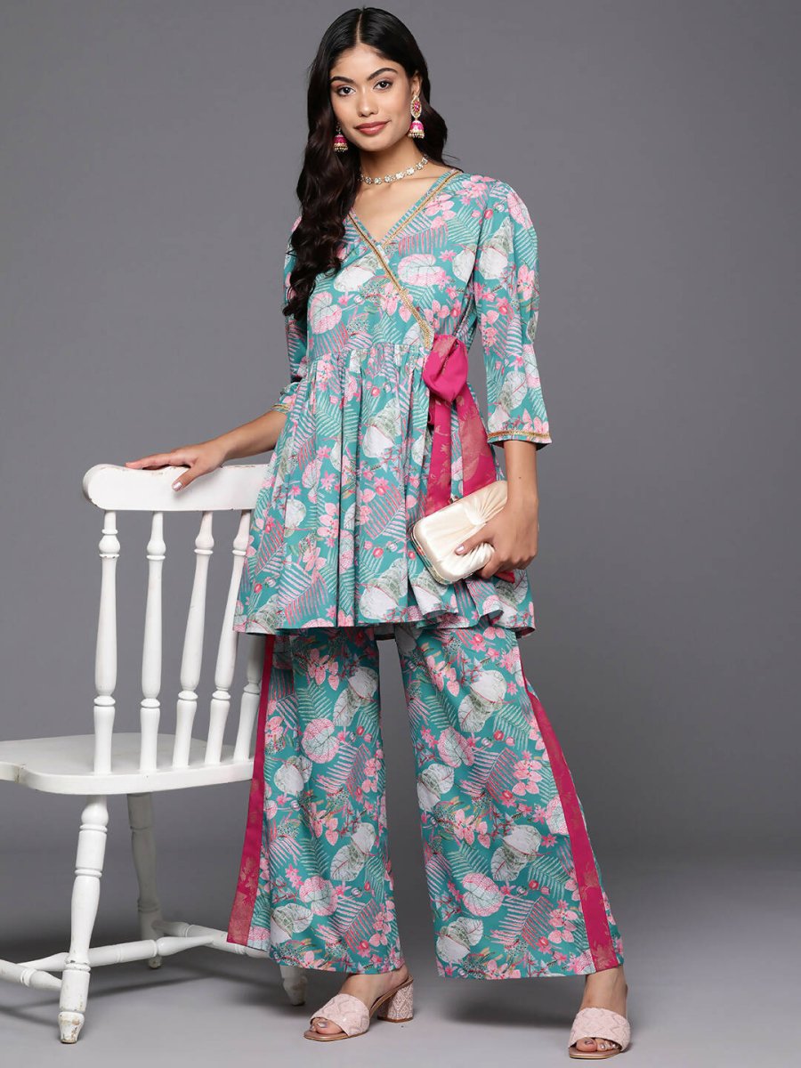 Ahalyaa Women's Traditional Wear Co-ods - Green | Grocsy