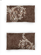 DDecor Brown & White Ethnic Motifs Cotton 140 TC King Bedsheet With 2 Pillow Covers | Grocsy