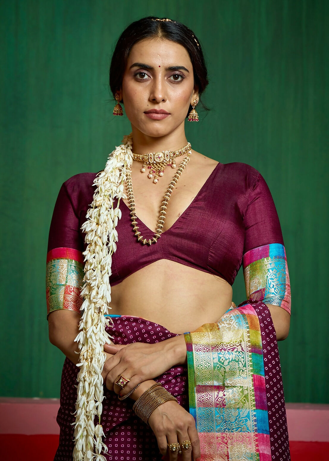 Joban Fashion Tushar Silk Maroon Colored With Zari Border And Designer Pallu Saree | Grocsy