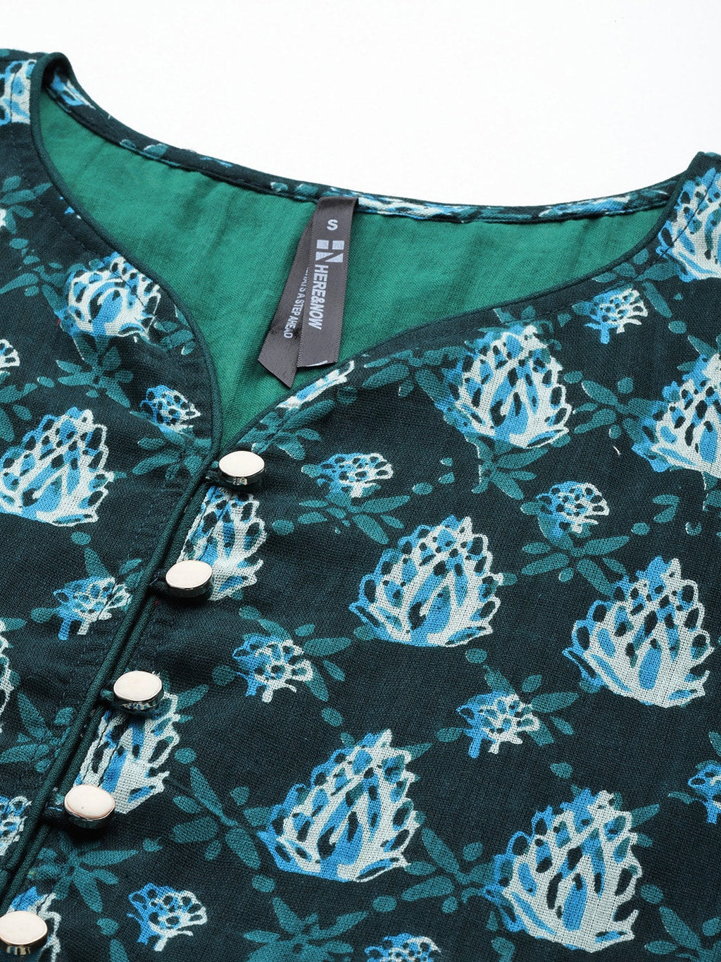 HERE&NOW Floral Printed Pure Cotton Kurta | Grocsy
