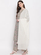 Janasya Women Multicoloured Printed Kurta with Palazzos & Dupatta | Grocsy