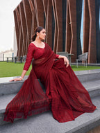 Tikhi Imli Striped Ready to Wear Saree | Grocsy