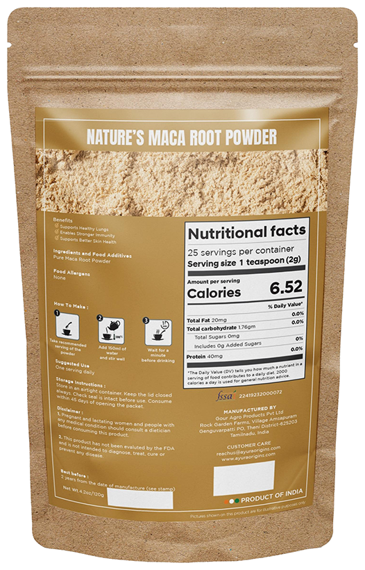 Ayura Origins Nature's Maca Root Powder | Grocsy