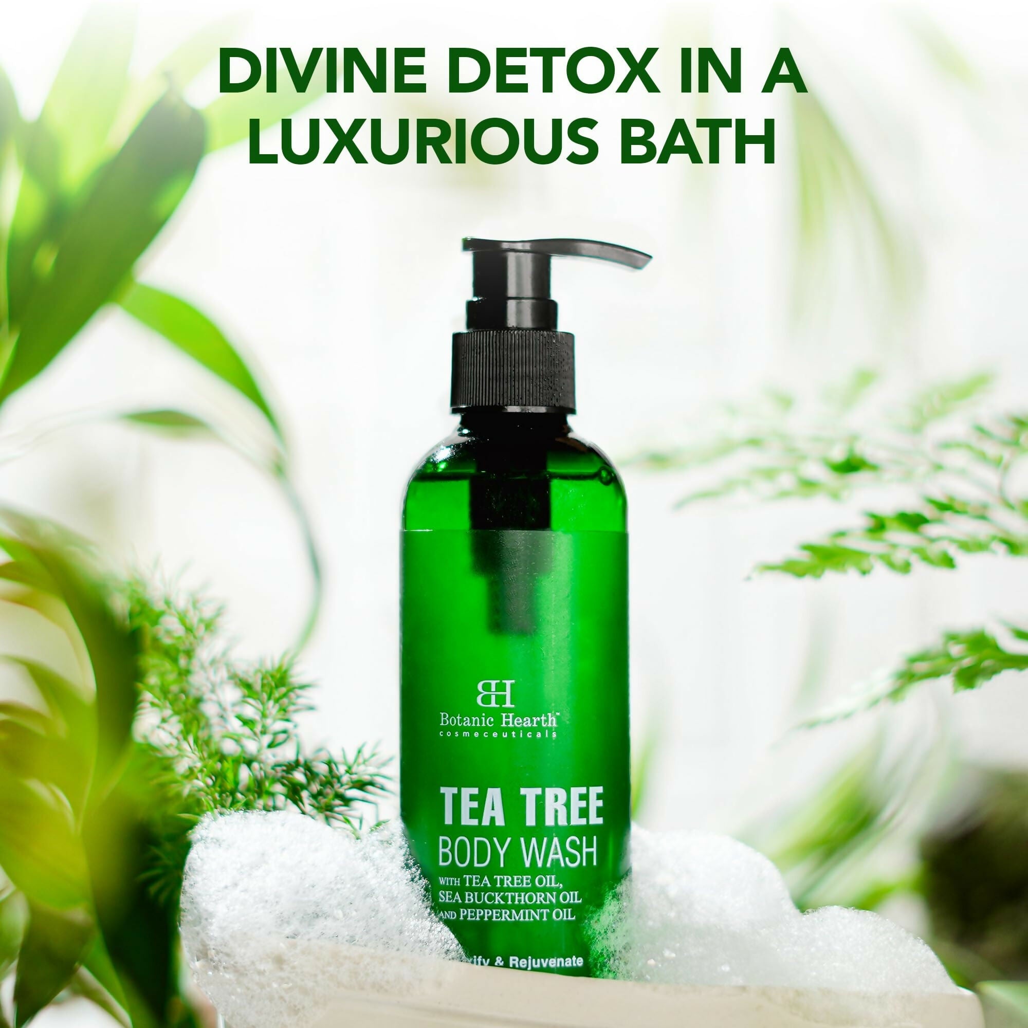 Botanic Hearth Tea Tree Body Wash with Sea Buckthorn Oil, Peppermint Oil | Grocsy
