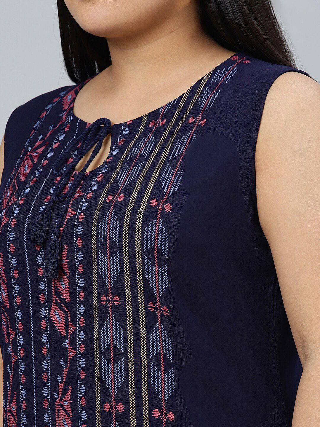 Sztori Plus Size Ethnic Motifs Printed Straight Kurta With Palazzos | Grocsy