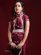 kasee Floral Embroidered Pure Silk Saree | Grocsy