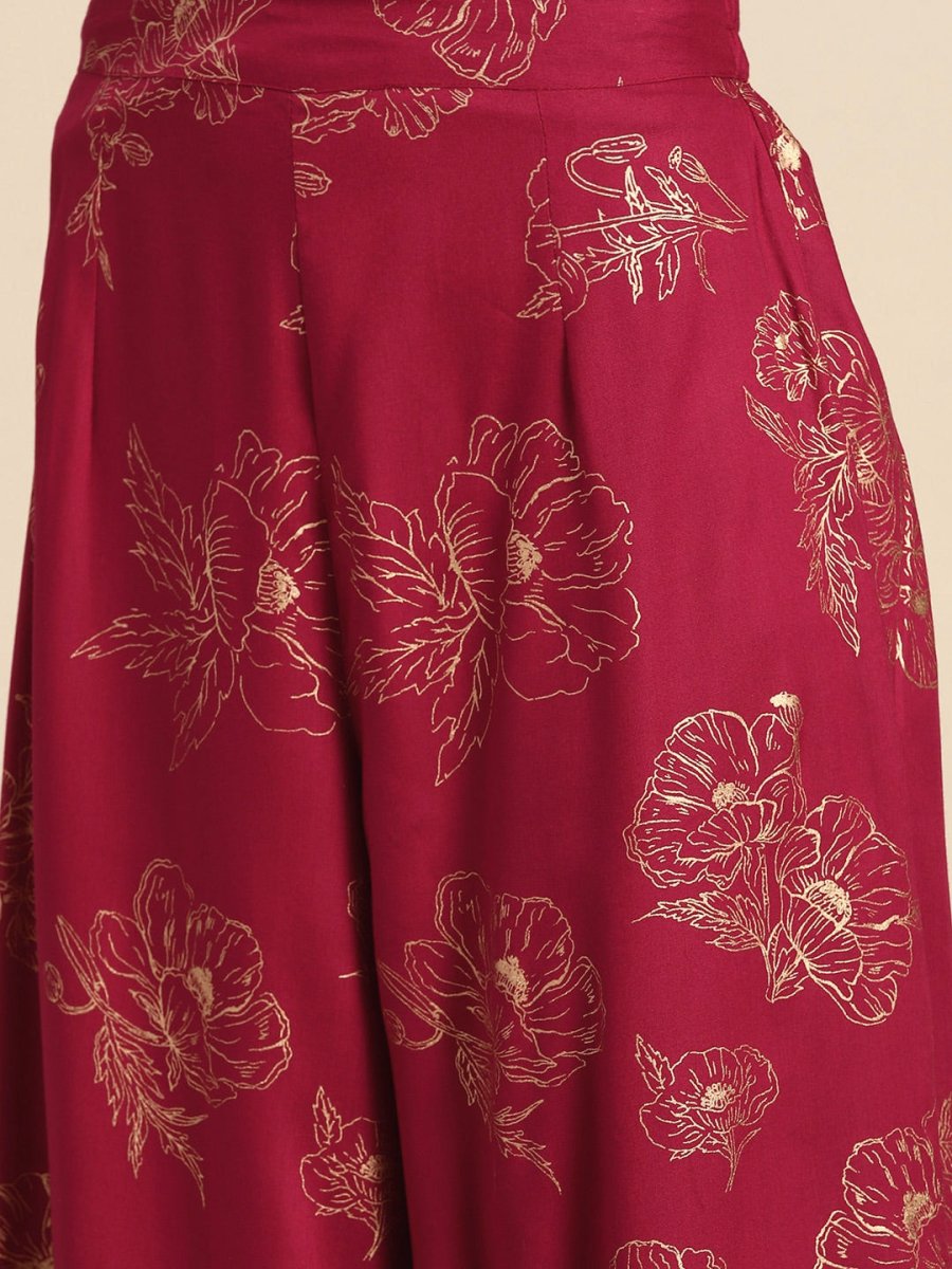 All About You Floral Print Pleated Kurta with Palazzos | Grocsy