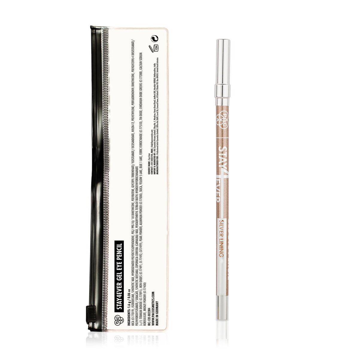 PAC Studio Stay4Ever Gel Eye Pencil - Silver Lining | Grocsy