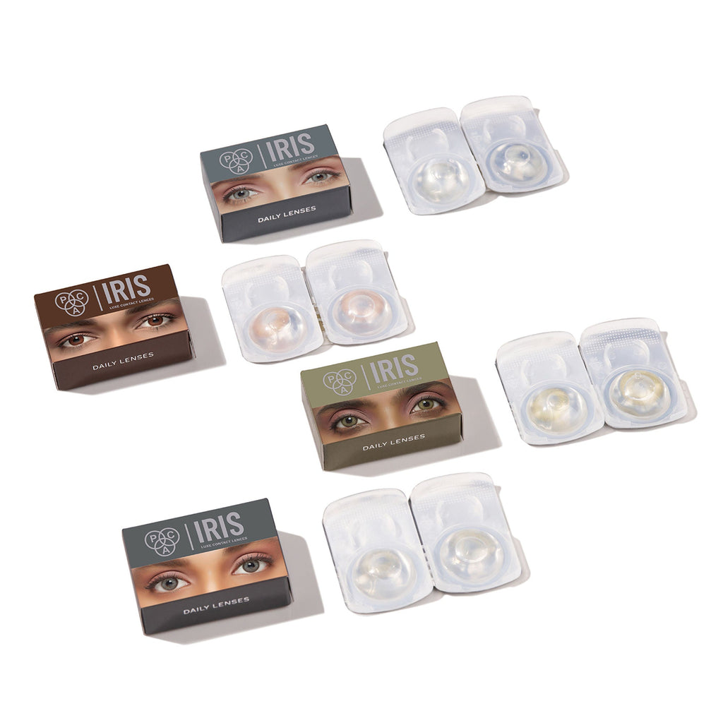 PAC Studio IRIS LUXE Daily Lenses Crystal - Comfortable Natural Looking Lenses, Soft Non-Irritating | Grocsy