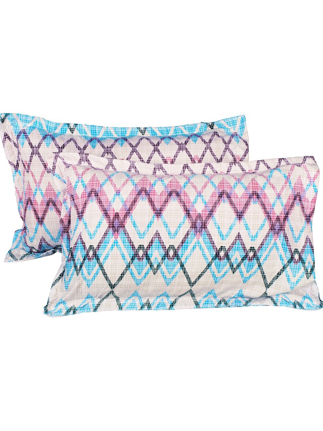 Story@home Tango Pink & White Printed 240 TC King Bedsheet with 2 Pillow Covers | Grocsy