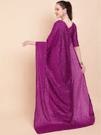 Sangria Sequinned Pure Georgette Party Saree | Grocsy