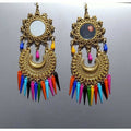 MS Fashion India Beautiful Latest Gold Color Chandbali Afghani Earrings With Multicolor Pearls | Grocsy
