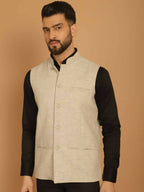 Even Apparels Pure Wool Nehru Jacket - Off White | Grocsy