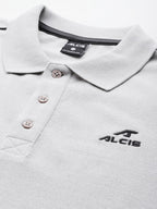 Alcis Men Brand Logo Embroidered Polo Collar Sports T-shirt | Grocsy