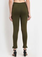 TAG 7 Women Maroon & Olive Green Pack of 2 Leggings | Grocsy