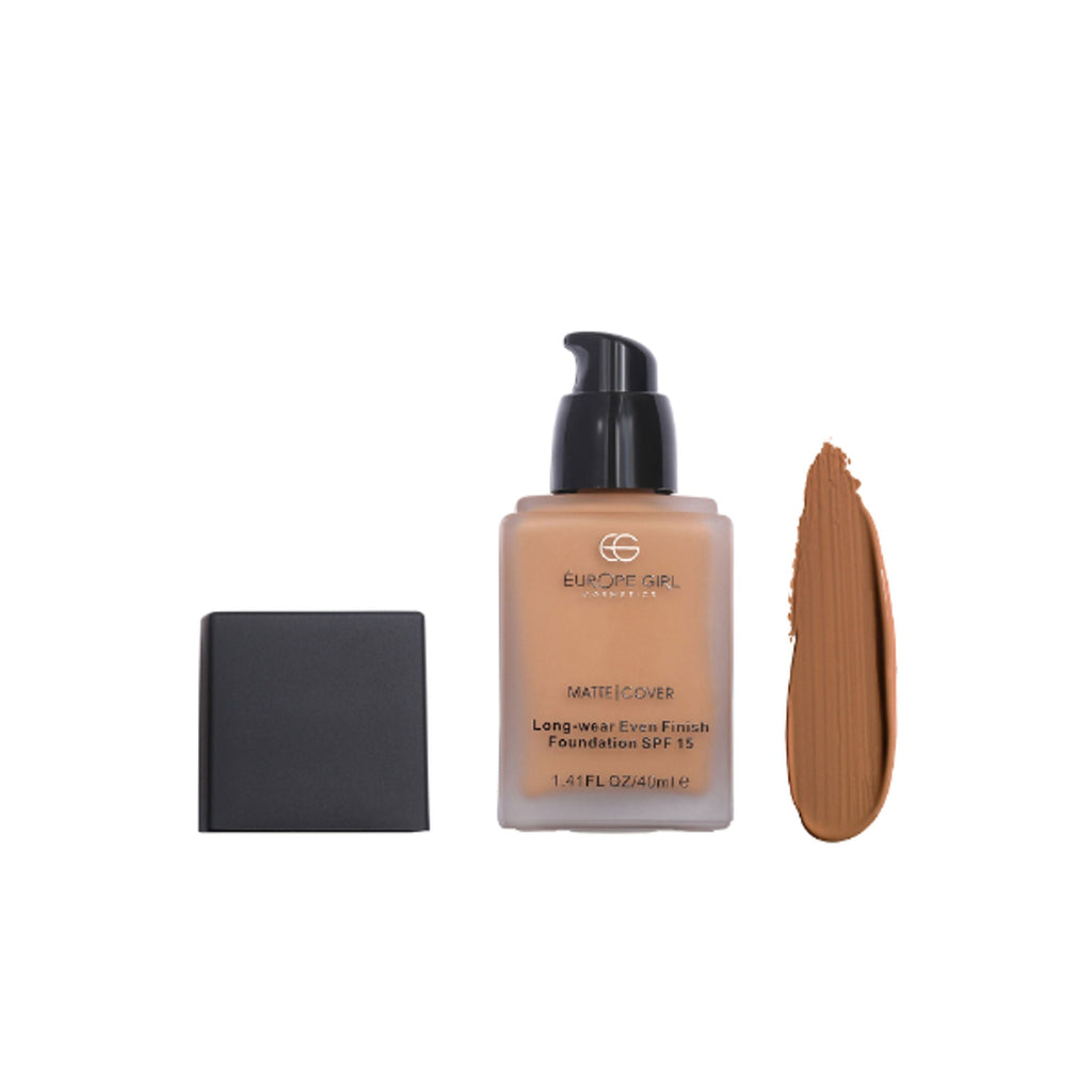 Europe Girl Matte Cover Foundation SPF 15 - 210 Dark Warm Undertone | Grocsy