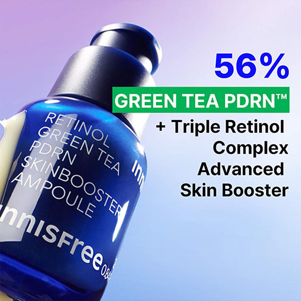Innisfree 1% Retinol Green Tea VEGAN PDRN Ampoule - Anti-Aging, Brightening & Skin-Soothing Serum | Grocsy