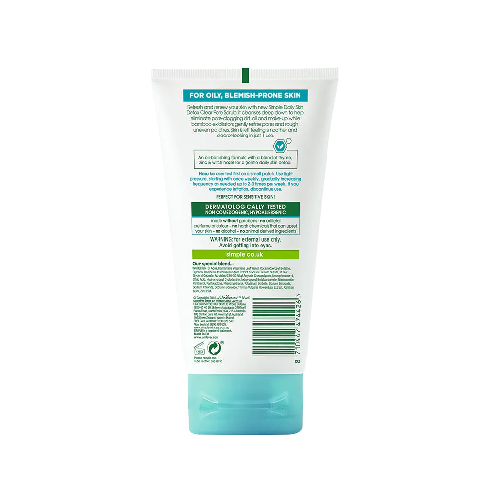 Simple Daily Skin Detox Clear Pore Facial Scrub | Grocsy