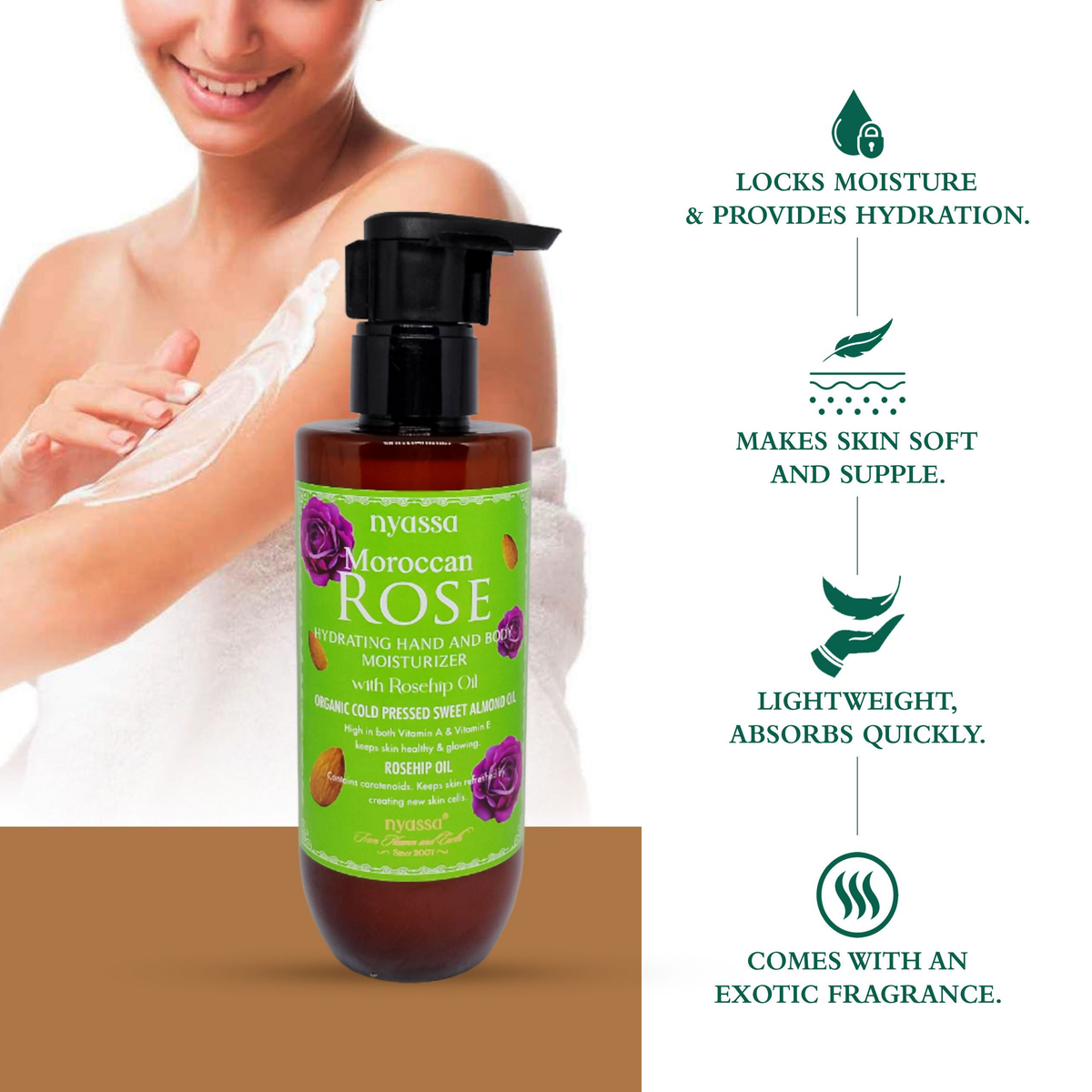 Nyassa Moroccan Rose Hand And Body Moisturizer | Grocsy