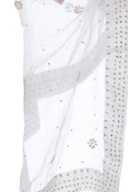 Mominos Fashion White Orgenza Nug Embroidery Dupatta | Grocsy