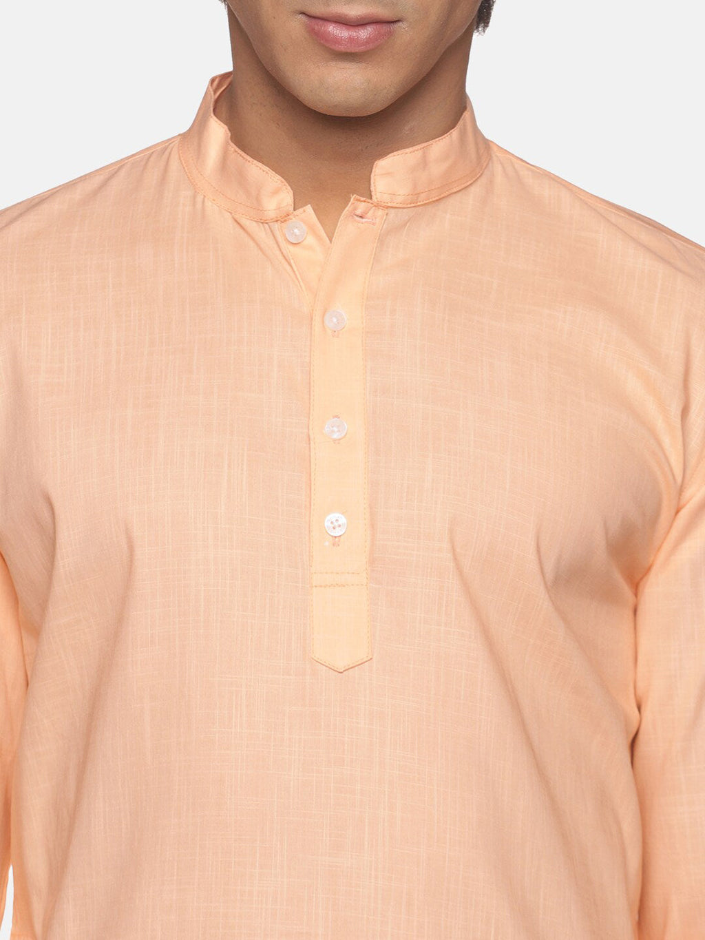 Sethukrishna Men Orange Pure Cotton Kurta with Salwar | Grocsy