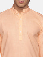 Sethukrishna Men Orange Pure Cotton Kurta with Salwar | Grocsy