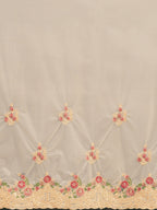 Tikhi Imli Off-White & Gold-Coloured Net Embroidered Saree | Grocsy