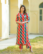 Aayaa Pure Muslin printed Kurti & Pant - Multi Color | Grocsy