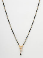 NVR Women Ethnic Gold-Polished Beaded Mangalsutra With Ad Stone | Grocsy