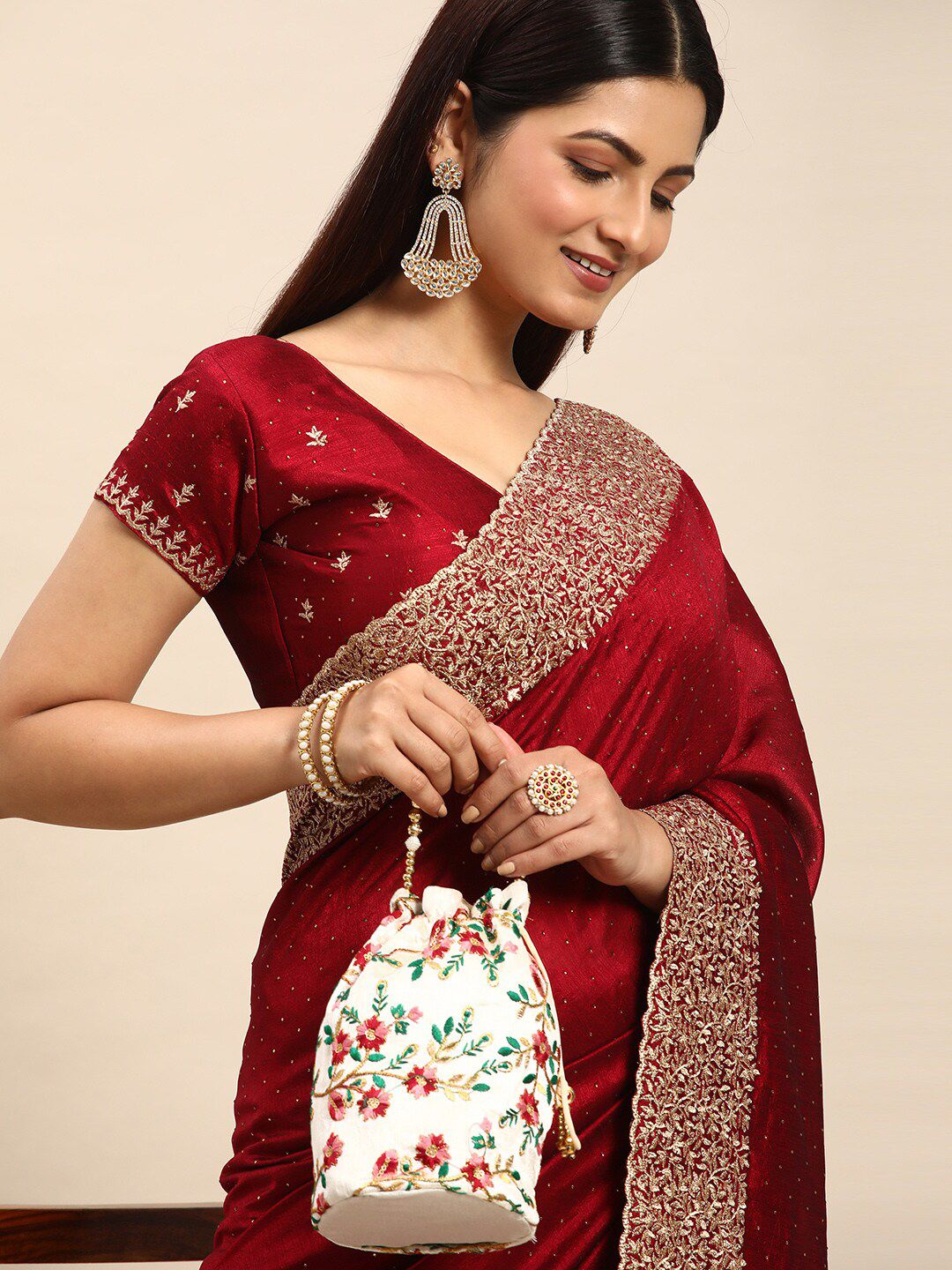 kasee Embellished Embroidered Saree | Grocsy