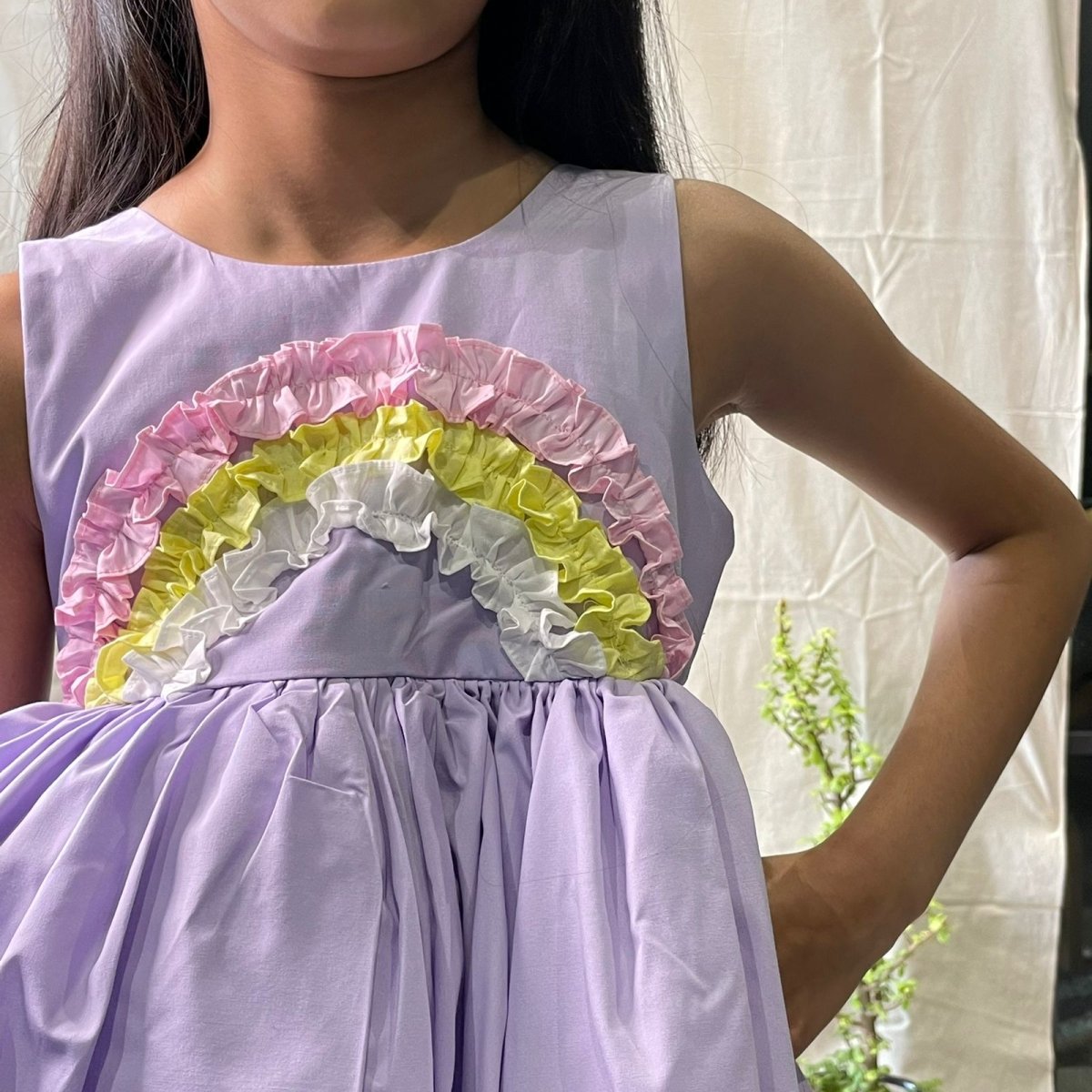 ArthLife Lavender Rainbow Partywear Dress | Grocsy