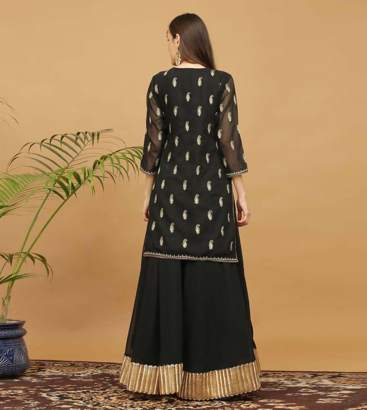 Joban Fashion Black Georgette Lehenga Set | Grocsy