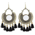 MS Fashion India German Silver Mirror Style Black Color Threads Chandbali Earrings | Grocsy