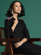 Sangria Embroidered Tassel Detail Kurta with Salwar | Grocsy