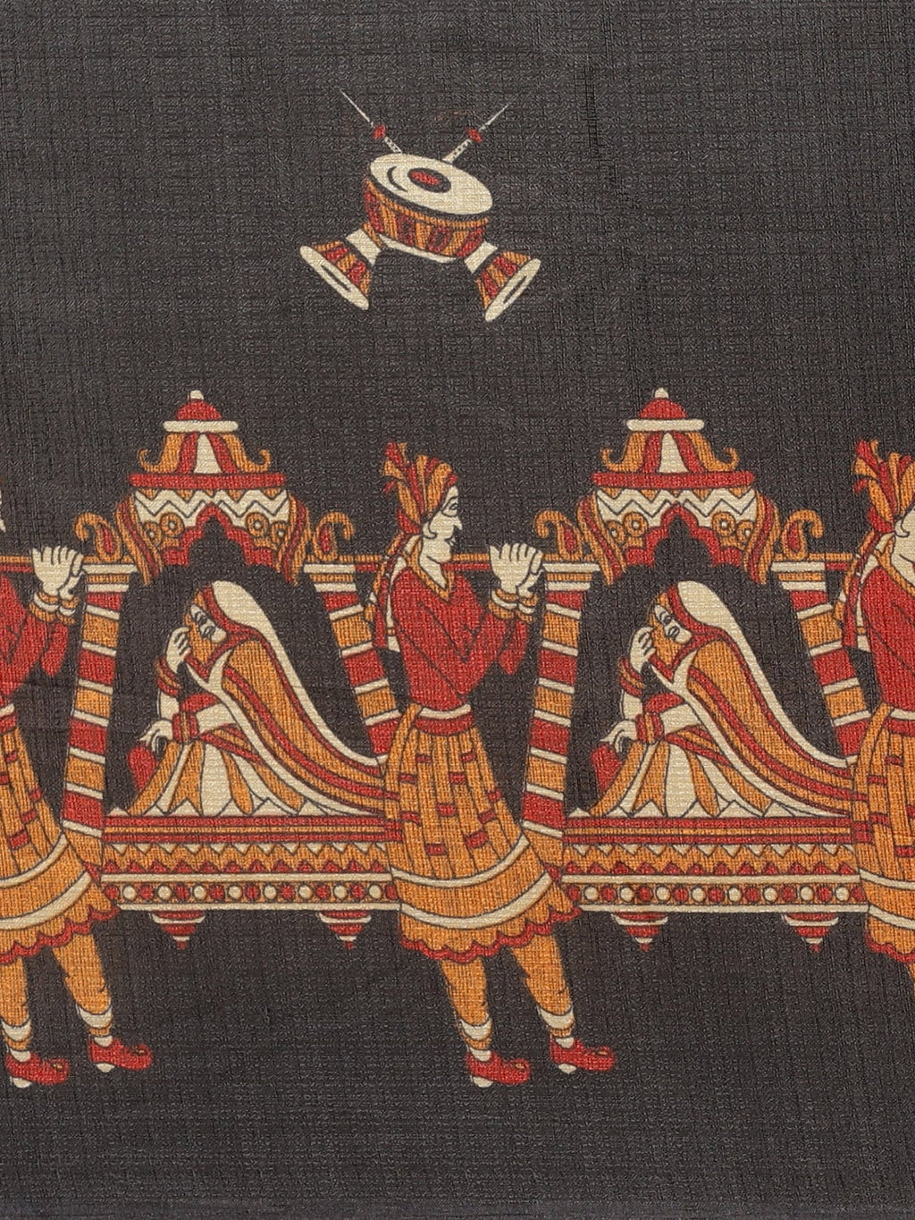 Saree Mall Black & Red Printed Saree | Grocsy