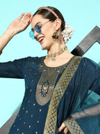 Sangria Women Floral Yoke Design Regular Kurta with Palazzos & With Dupatta | Grocsy