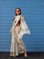 Tikhi Imli Floral Printed Poly Chiffon Saree | Grocsy