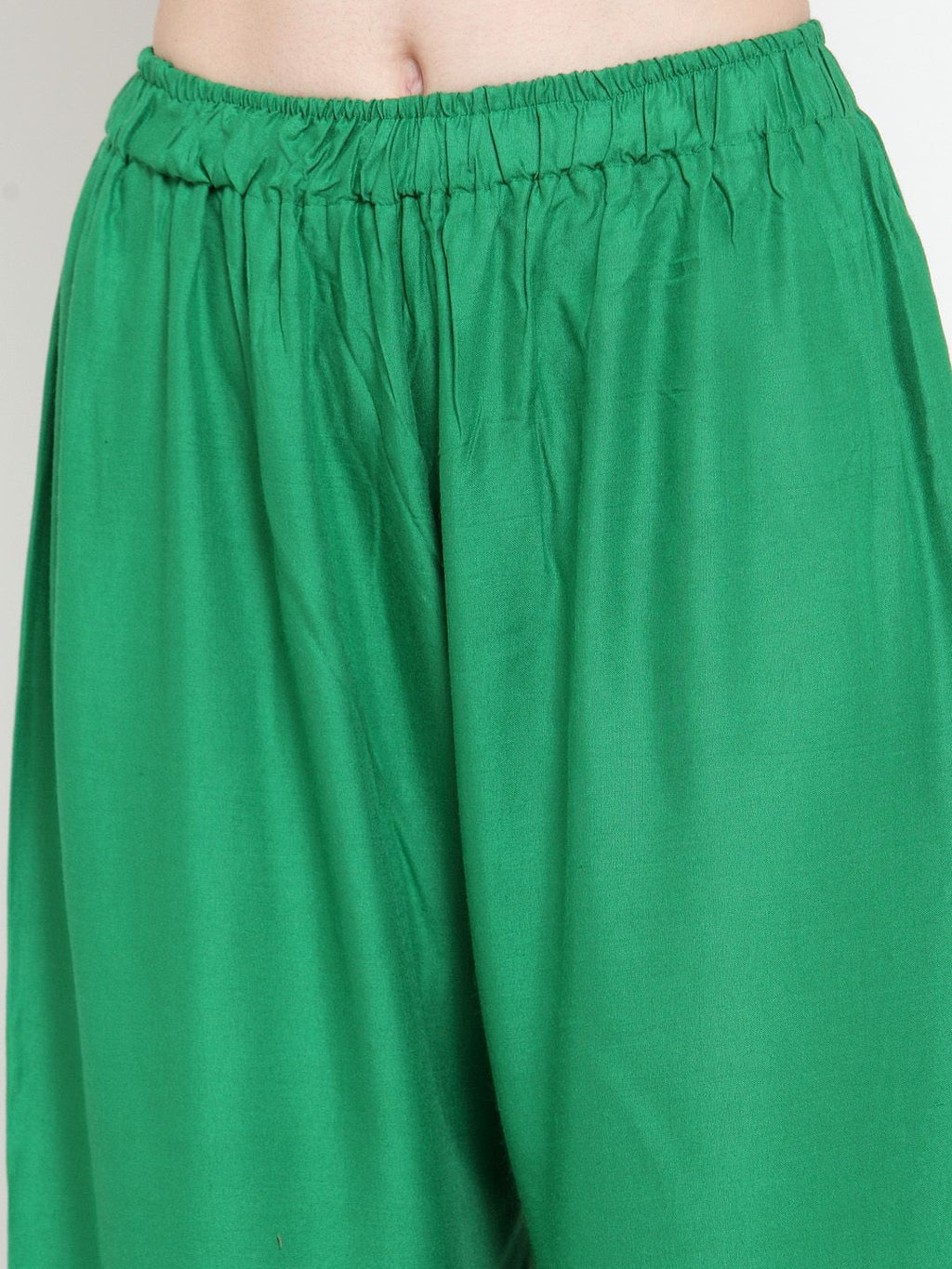 TAG 7 Women Green Solid Wide Leg Palazzos | Grocsy