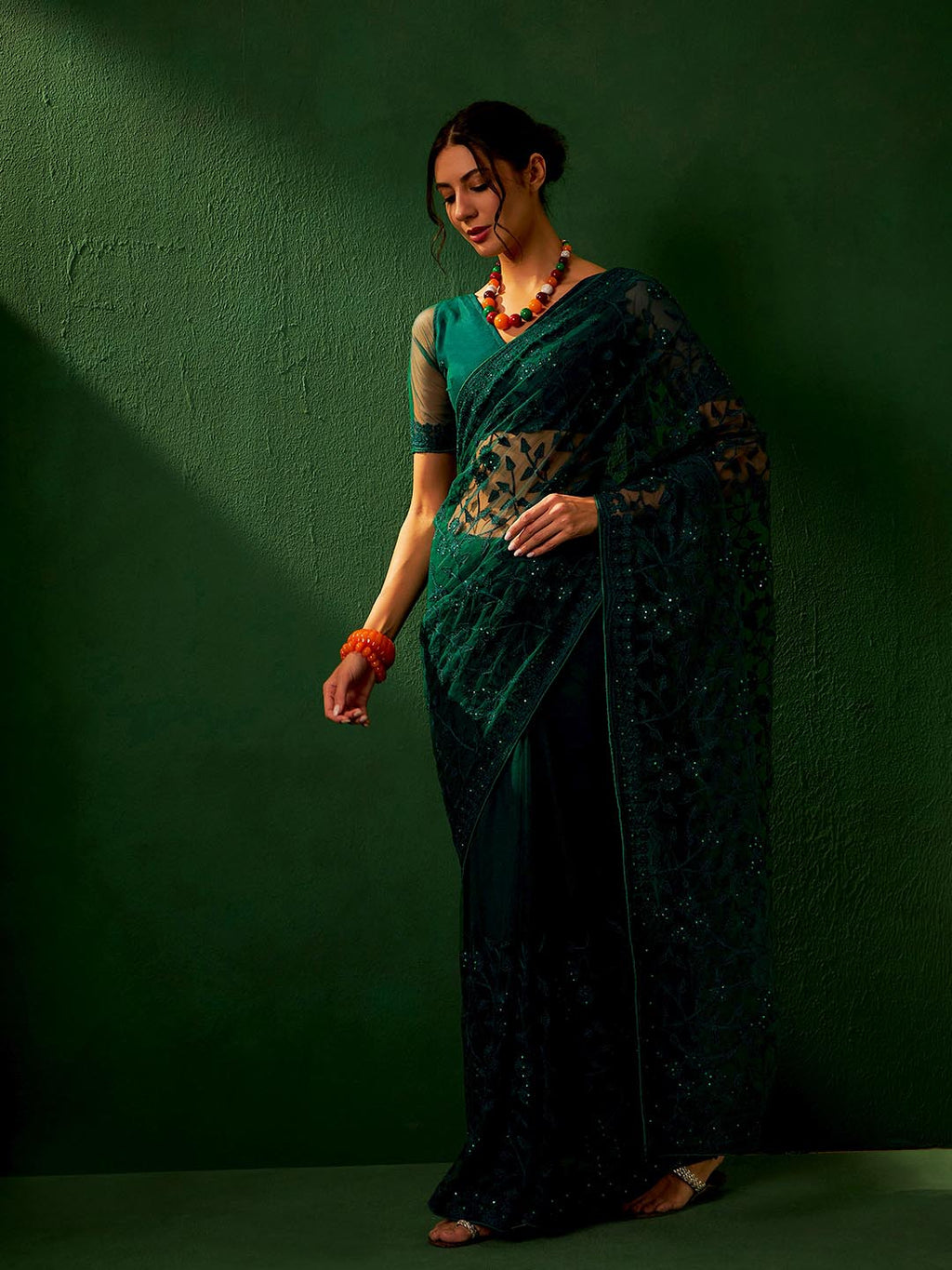 Sangria Embroidered Sarees | Grocsy